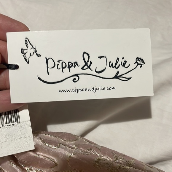 Pippa & Julie 6x pink gold floral brocade dress nwt dressy fancy shimmer - Picture 6 of 12